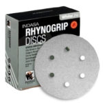 6-Inch 6-Hole 320G Velcro Rhyno Sanding Discs – Durable Medium-Fine Grit Hook & Loop Abrasives