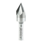 45730 Solid Carbide Cutting Head Brazed to Steel Shank V-Groove Signmaking & Lettering 60 Deg x 9/16 Dia x 7/16 x 1/4 Inch Shank