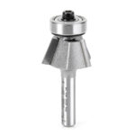 47300 Carbide Tipped Bevel Laminate Trim 22 Deg x 15/16 Dia x 7/16 x 1/4 Inch Shank with Ball Bearing 3-Flute